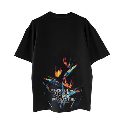 Raíces Collection | Paradise Hearts T Shirt - Negro