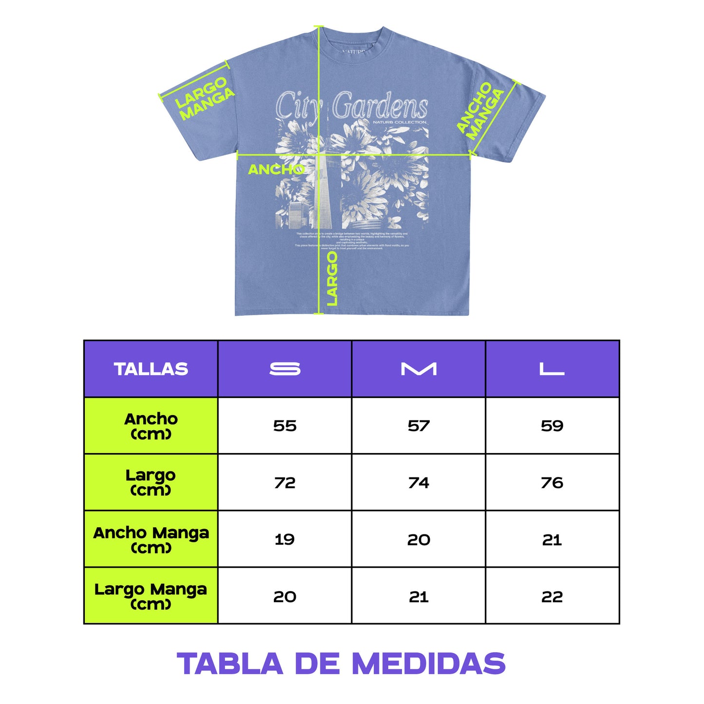 City Gardens Collection | Oversized T-Shirt - Blue